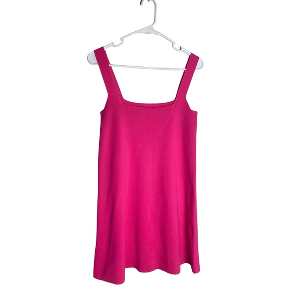 Zara Square Neck Pink Knit Dress Size Small - Picture 3 of 6
